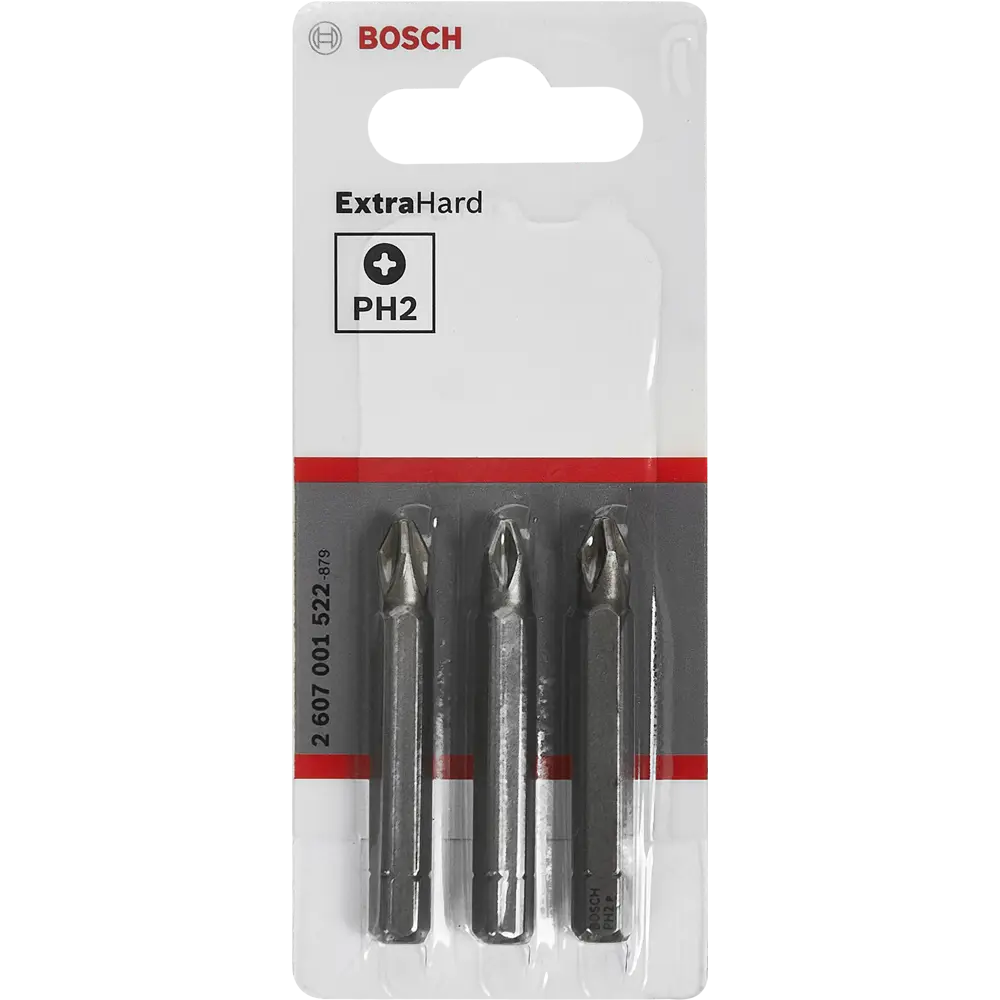 Бита ударная крестовая Bosch Extra Hard 2607001522 PH2x51 мм, 3 шт BOSCH PROFESSIONAL STLM-2083175 - Вид №1