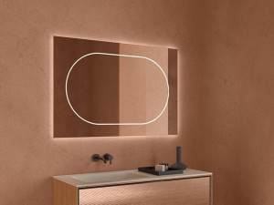 Овальное зеркало со встроенным освещением для ванной комнаты