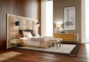 Caroti Мягкая двуспальная деревянная кровать king size в современном стиле Concept Art.11 - plateau