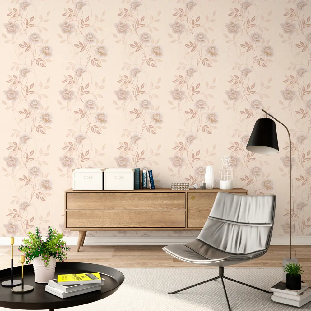Обои виниловые Home Color Jardin бежевые 0.53 м 136-22 STLM-2005876 - Вид №2