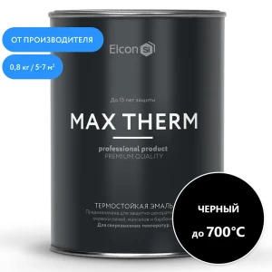Эмаль термостойкая Elcon Max Therm цвет черный 0.80 кг