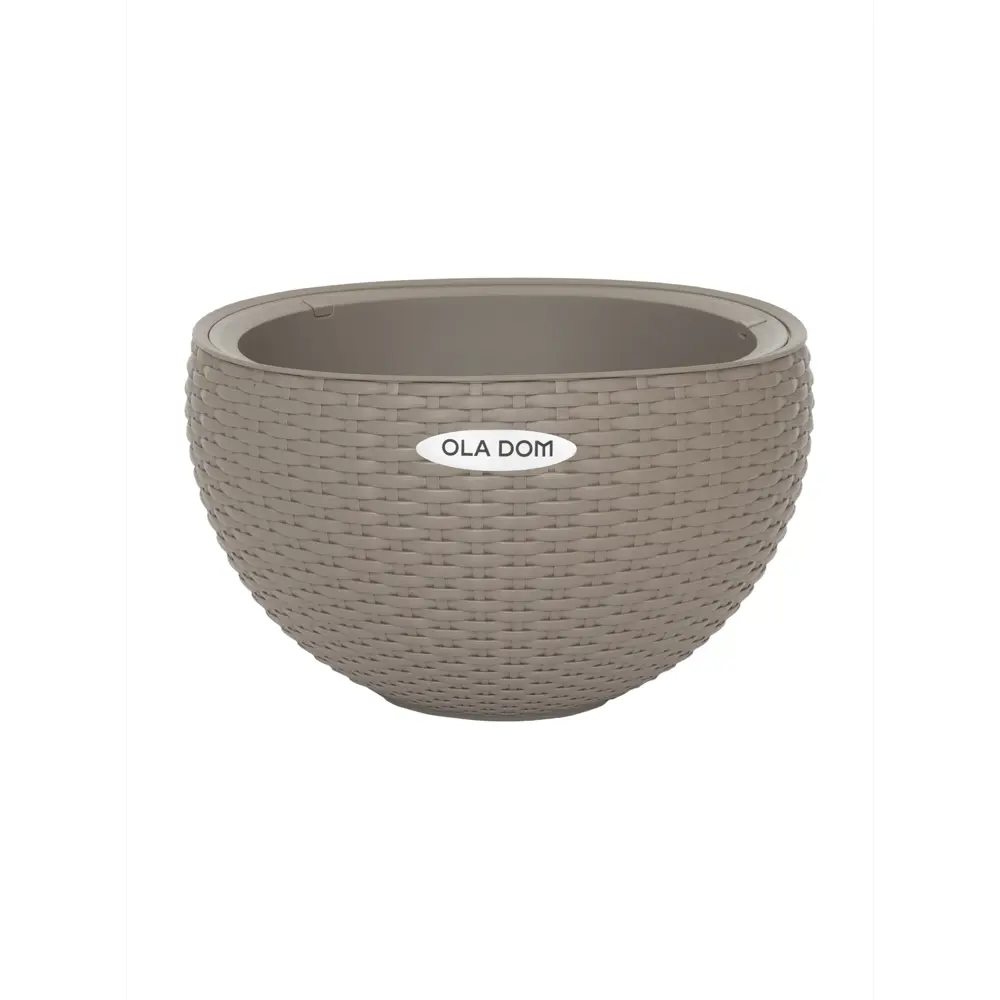 Подвесное кашпо Oladom Rattan Ø34 h20.9 см v5 л пластик серый без автополива Santreyd STLM-2026178