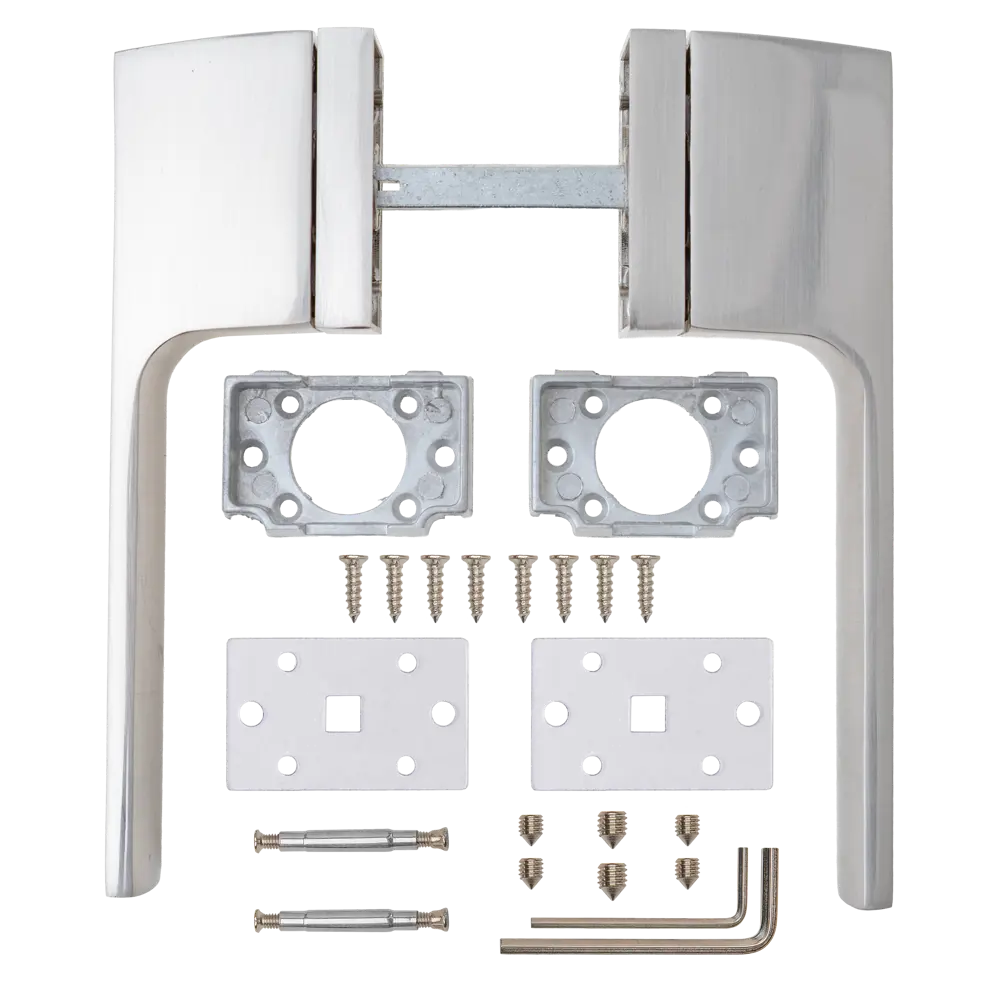 Дверная ручка на розетке Armex H-110175-A без запирания цвет никель STLM-2002584 - Вид №2