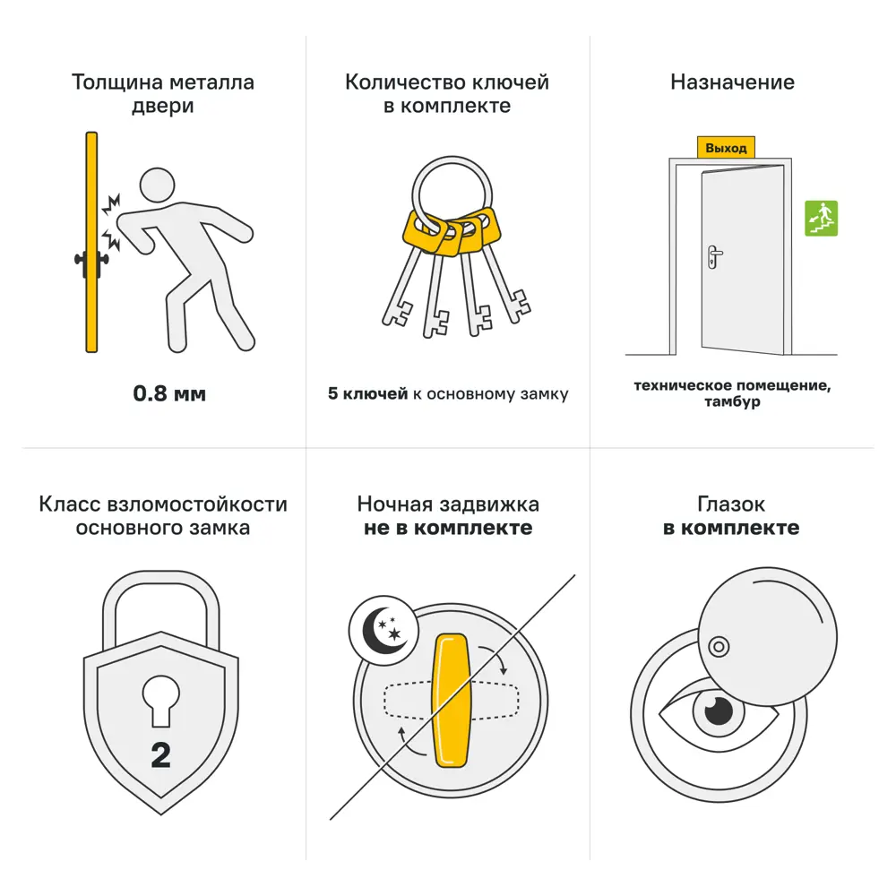 Дверь входная металлическая Эко 98x205 см левая антрацит DOORHAN STLM-2062114 - Вид №3