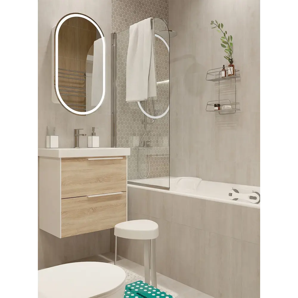 Зеркальный шкаф Santreyd Remix с регулируемой подсветкой и датчиком движения 85104659 Remix White LED STLM-0058814 - Вид №10