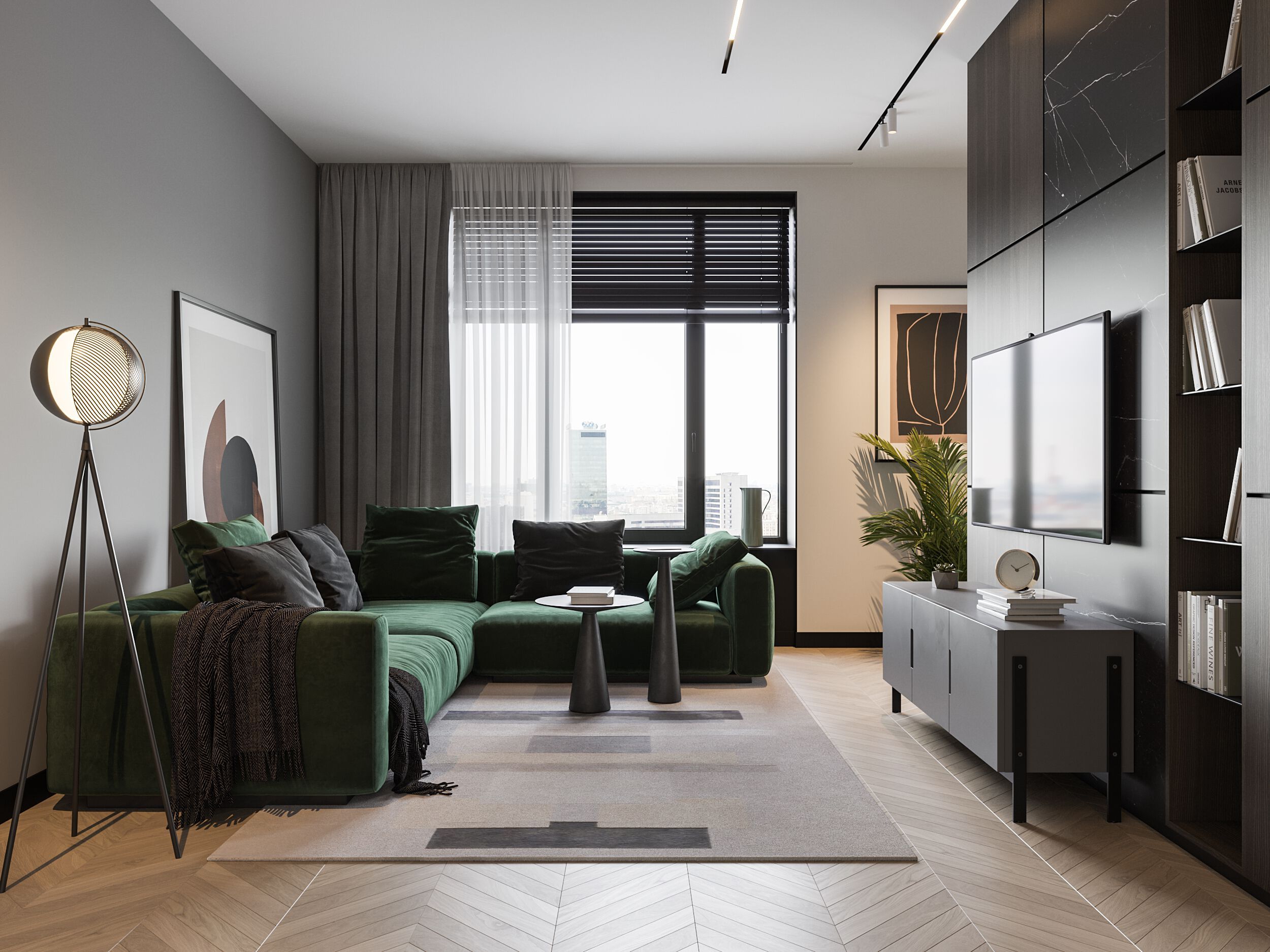 Торшер из стали и стекла OBLURE мир ARCH-00053411 - Вид №6