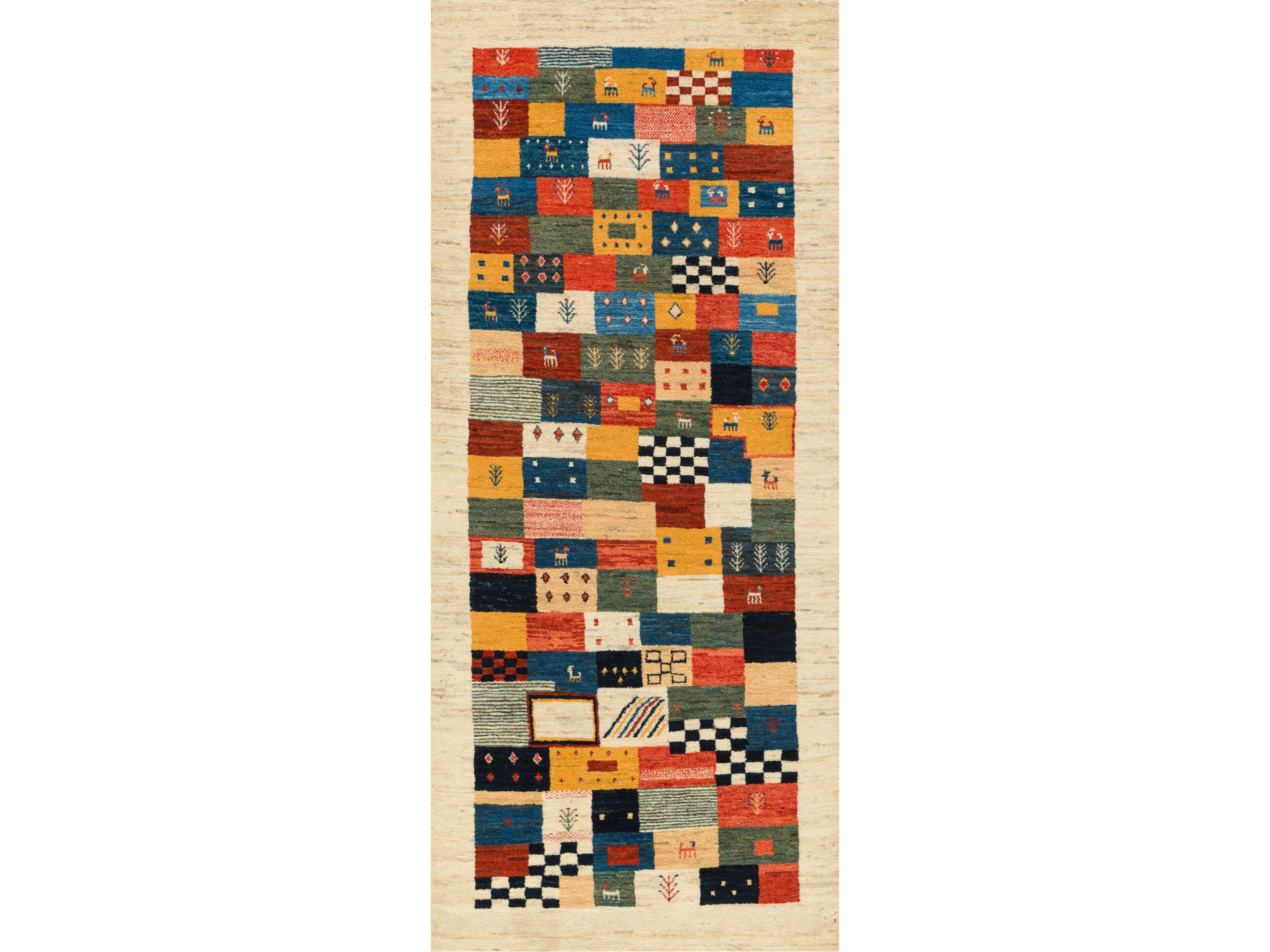 Шерстяной прямоугольный клетчатый ковер Zollanvari Gabbehs Geometric ARCH-00014681 - Вид №1