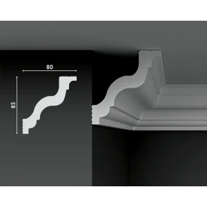 Плинтус потолочный Decostar PolyStyle SG-80/85 полистирол, белый, 2000x80x85 мм