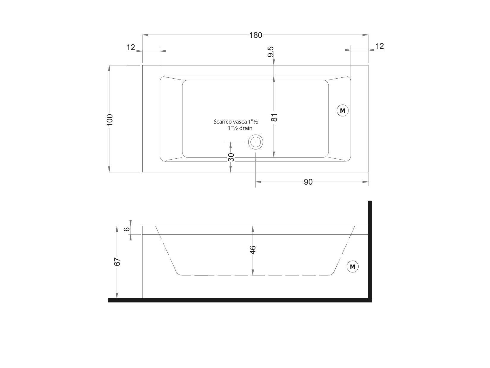 Прямоугольная ванна с гидромассажем Gruppo Treesse ванны-Ghost ARCH-00102370 - Вид №7