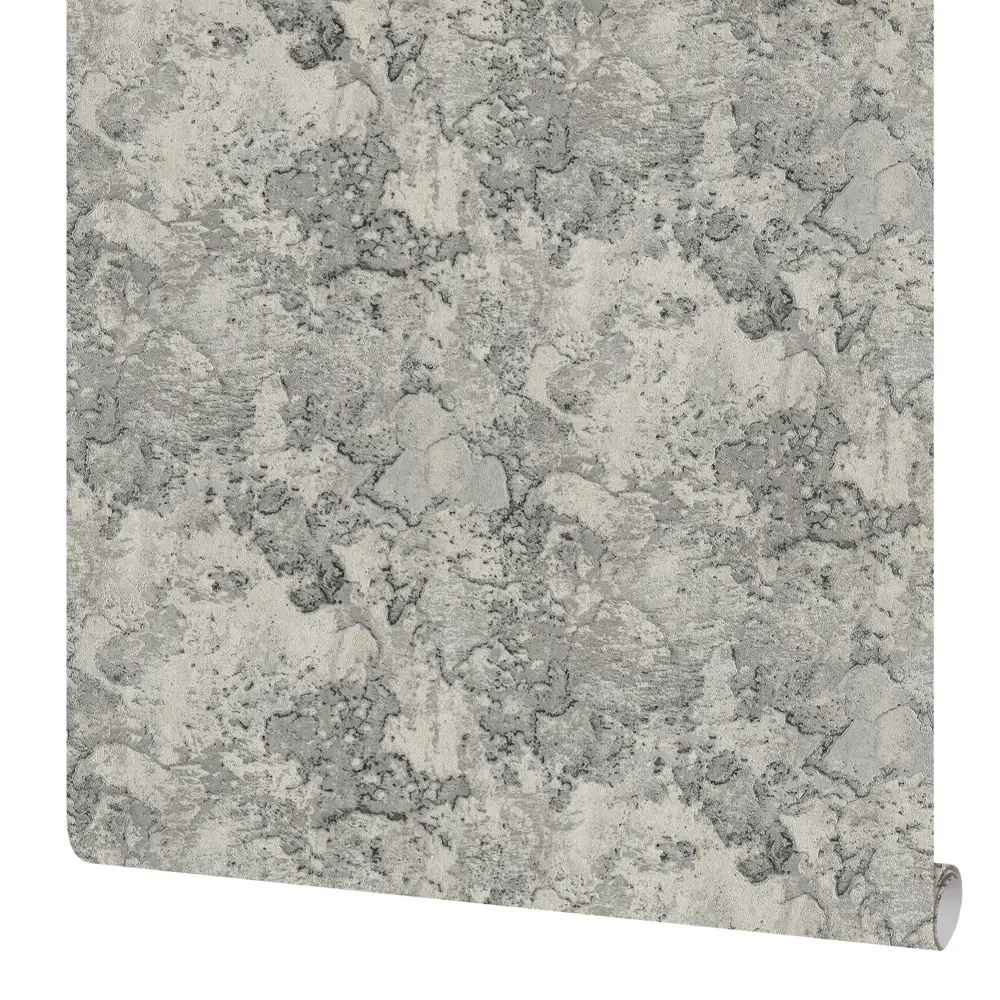 Wiganford Crystal Ice: серые флизелиновые обои с текстурой штукатурки 86143009 STLM-1576135