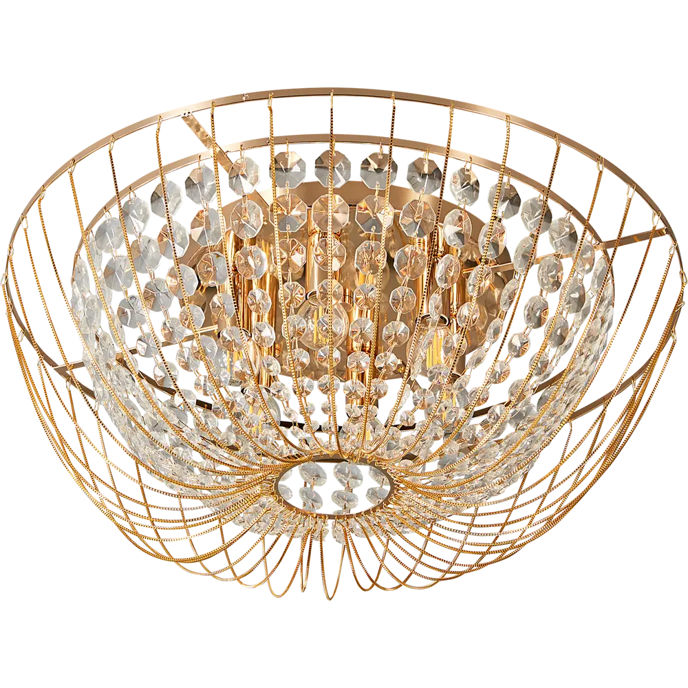 Люстра Freya Crystal Pava: золотая неоклассика с хрустальными подвесами 89398567 STLM-1571415 - Вид №2