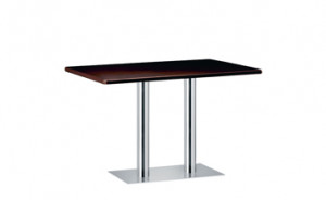 XT 490 T Рама стола с нижней крышкой из глянцевой или сатинированной нержавеющей стали, колонна из глянцевой или сатинированной нержавеющей стали или дерева. Et al. XT