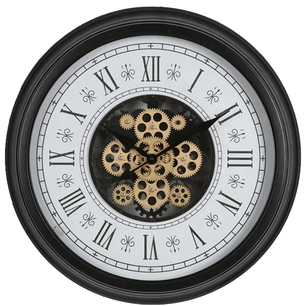 Часы настенные Dream River Шестеренки круглые металл цвет черно-белый  ø63,5 см STLM-2028415