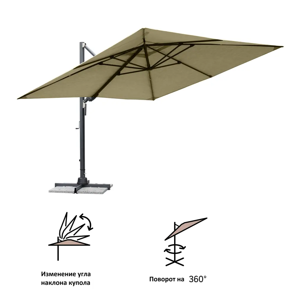 NATERIAL Sombra - Пляжный зонт с боковой стойкой 392×293 см 83719280 STLM-0043739 - Вид №10