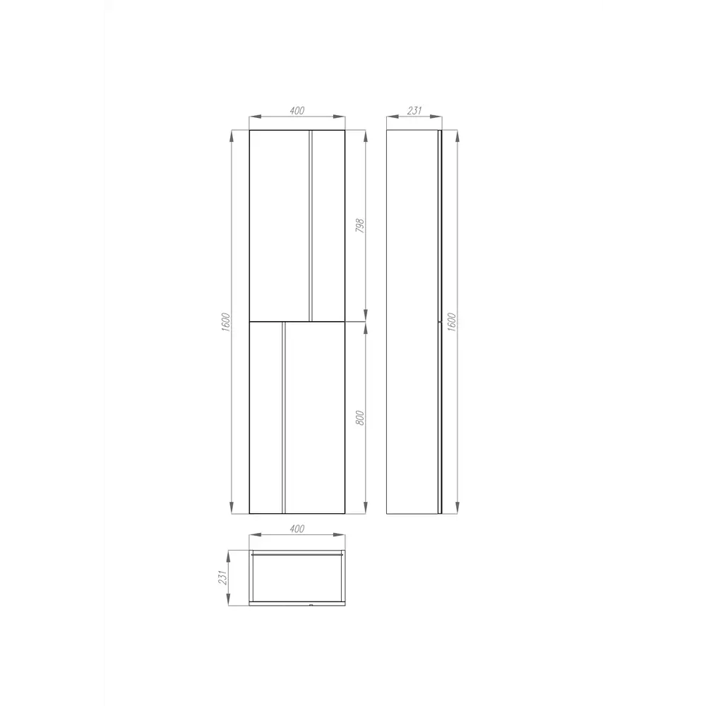 Пенал для ванной Roca Pilar 160x40 см цвет белый STLM-2163026 - Вид №5