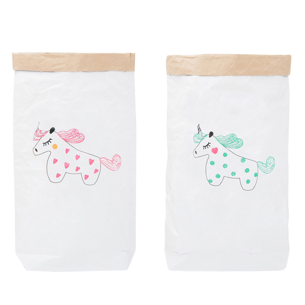 Эко-мешок для игрушек Pink Unicorn из крафт бумаги VAMVIGVAM  282008 Белый;бежевый Santreyd  - Вид №1