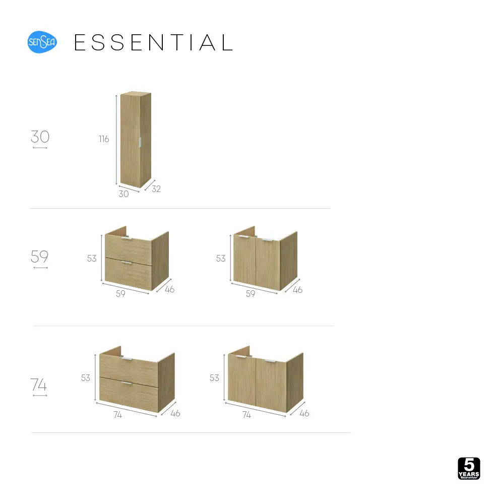 Тумба под раковину подвесная Sensea Essential 60 см цвет дуб STLM-2133366 - Вид №10