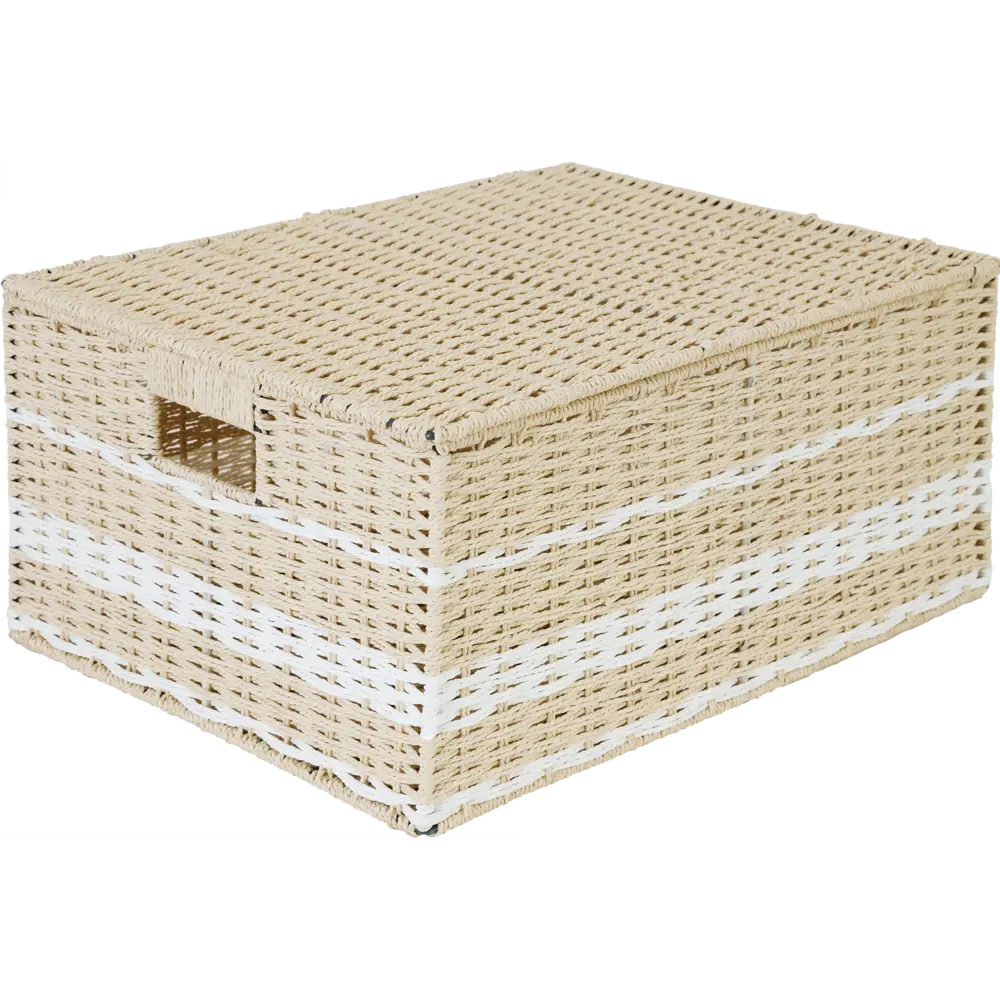 Корзина с крышкой Storidea HXL21.341 L 33x21x45 см 31 л бумага цвет бежевый Предложение ограничено STLM-2149879