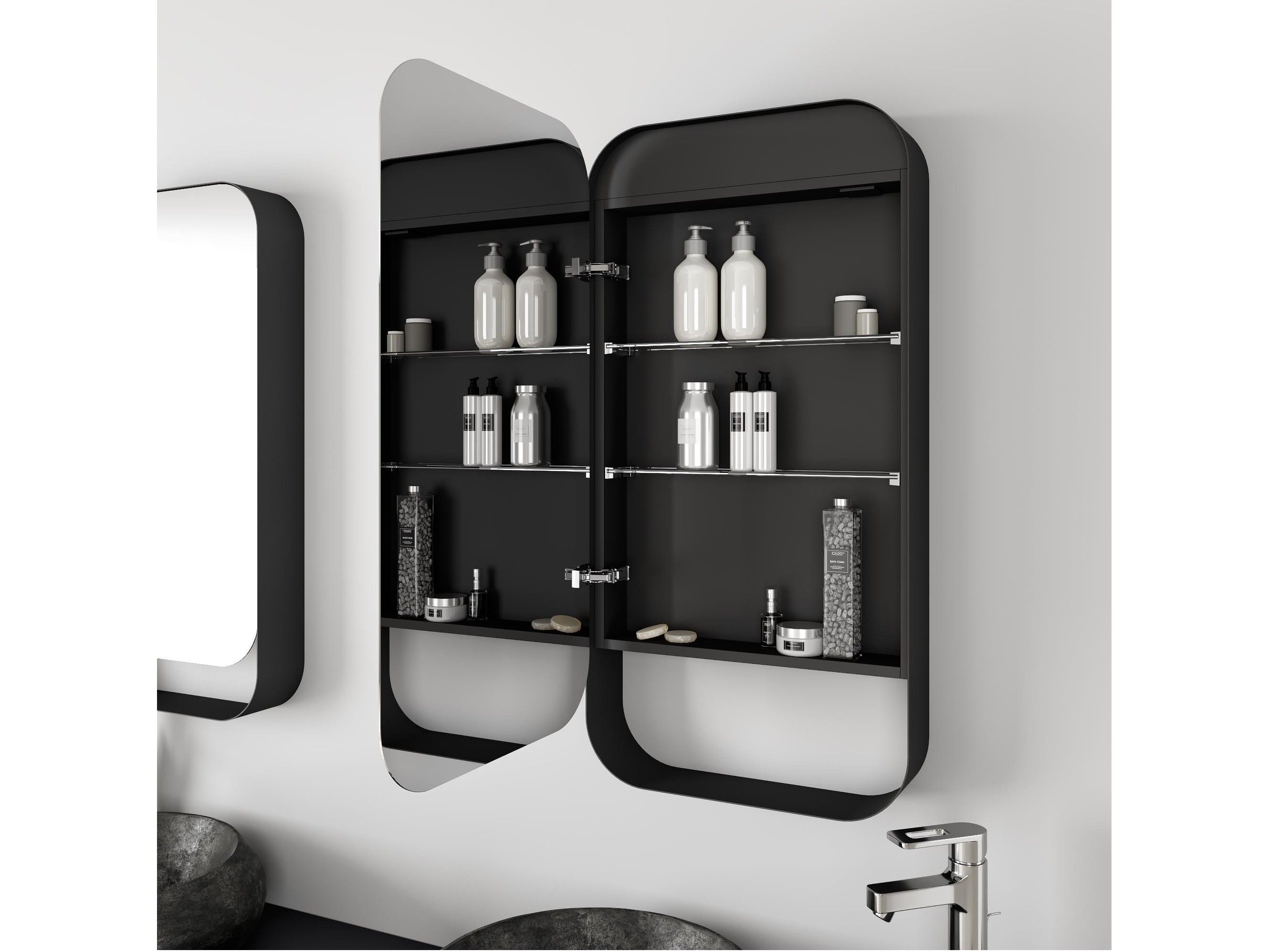 Настенное зеркало с контейнером и полкой DDL форма ARCH-00127512 - Вид №1