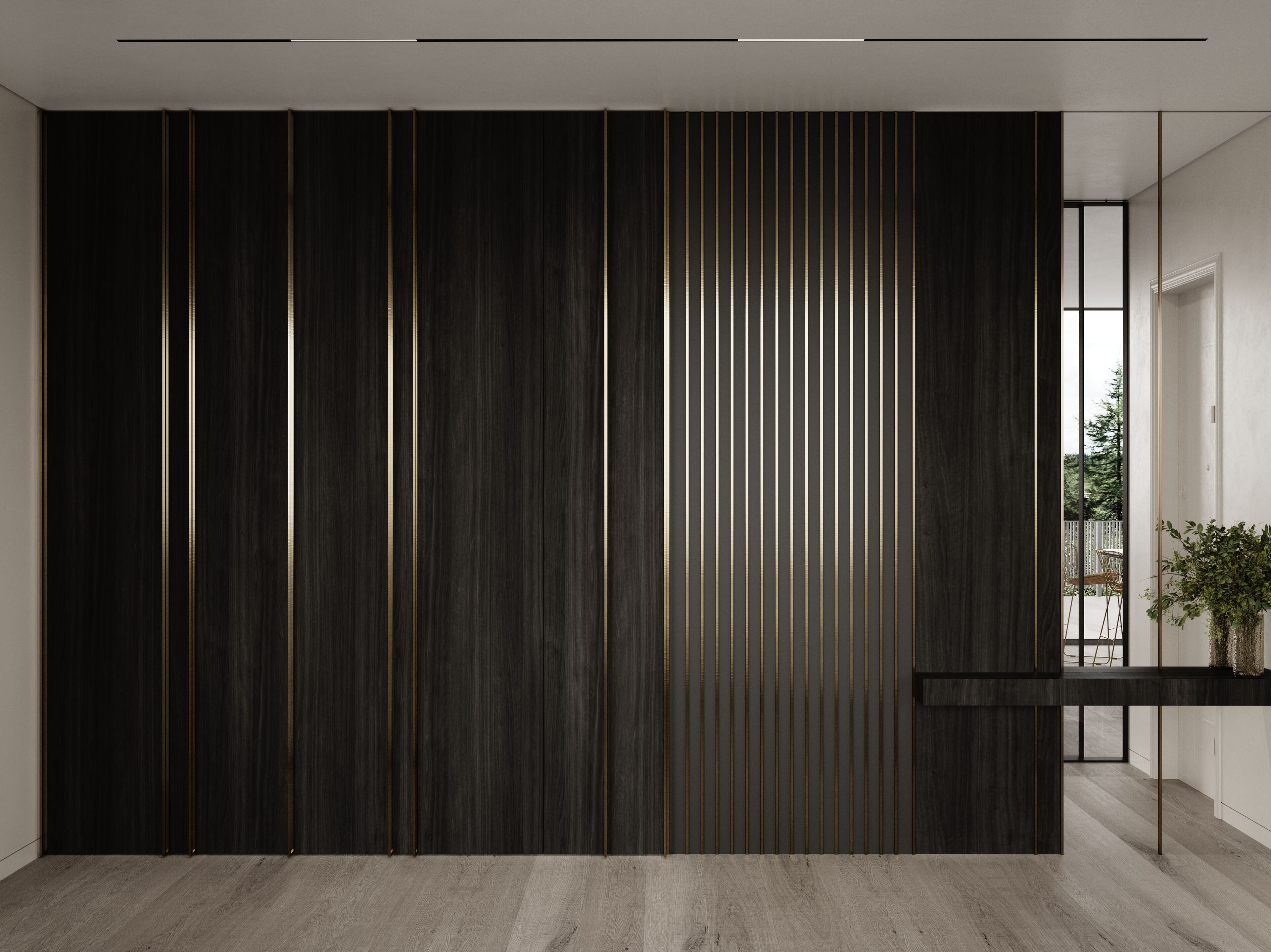 Индивидуальная деревянная секционная гардеробная EUPHORIA Oronero ARCH-00104648