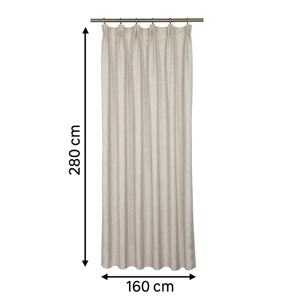 Штора на ленте Inspire Pinto 160x280 см цвет бежевый 89343225 STLM-2035220  - Вид №2