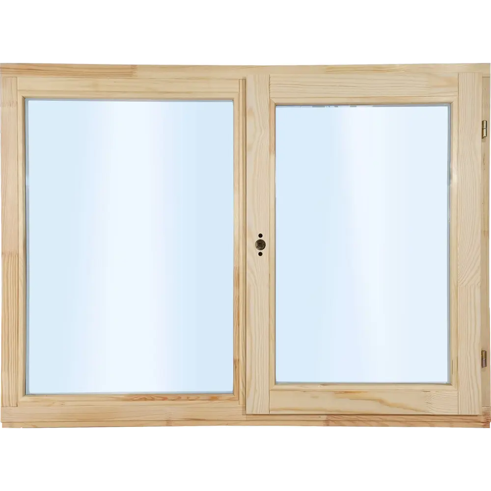 Окно деревянное двустворчатое сосна 860x1170 мм (ВxШ) однокамерный стеклопакет цвет натуральный Santreyd STLM-2043705