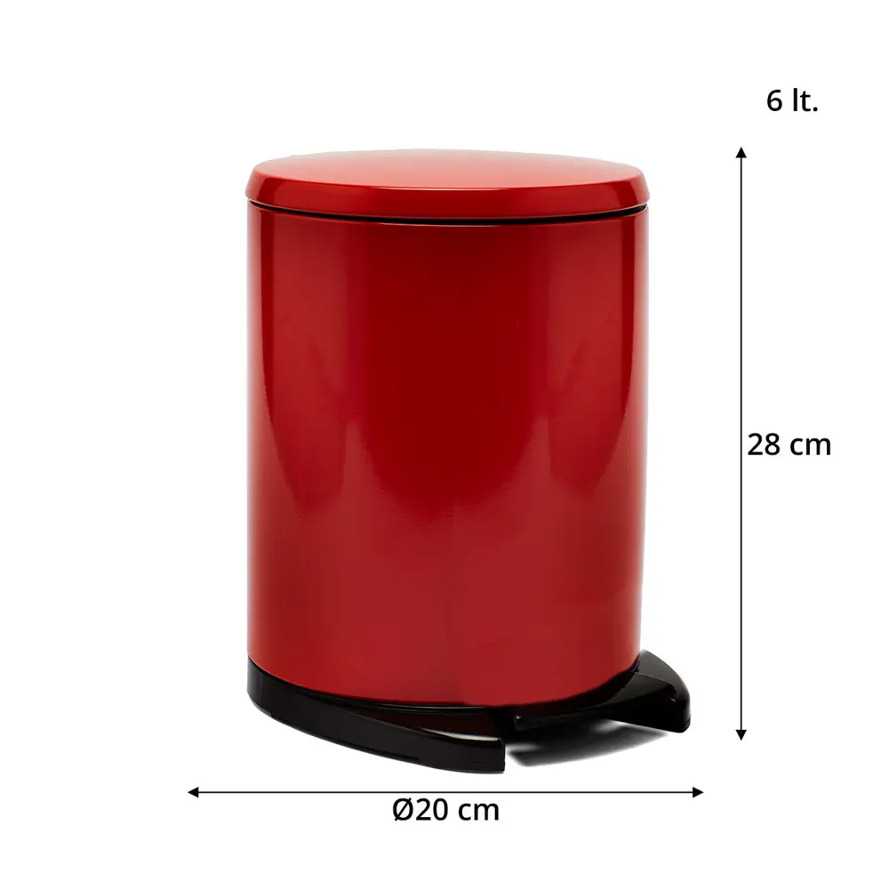 Контейнер для мусора Primanova M-E41-04-06 6 л металл цвет красно-черный Cigo STLM-2027244 - Вид №1