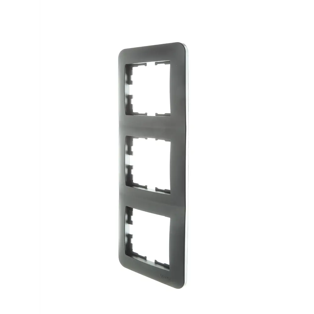 Рамка для розеток и выключателей Lezard Asti 3 поста вертикальная цвет платина STLM-2185981 - Вид №1