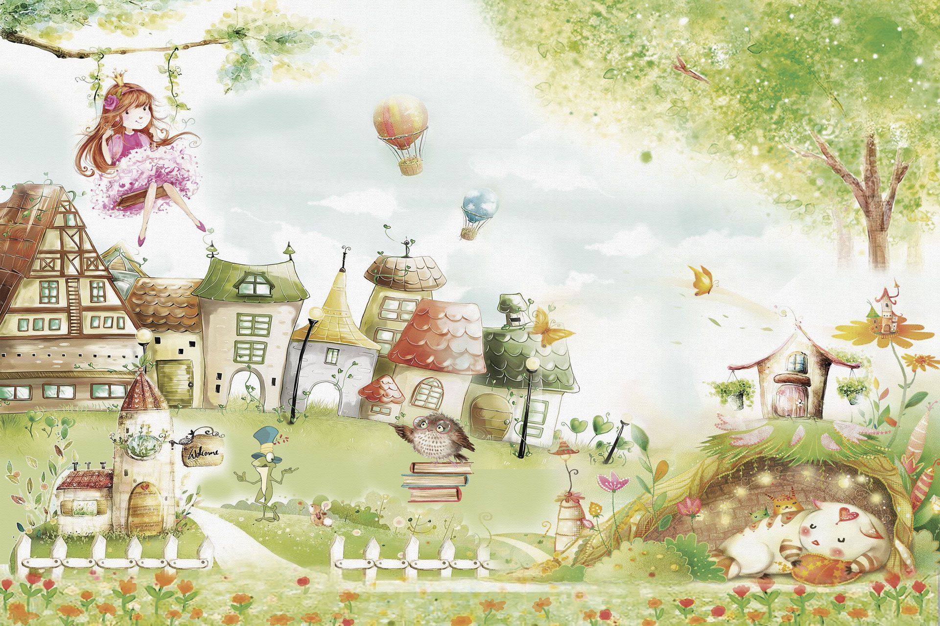 Детские панорамные обои с цветочными мотивами Rimura 2025 ARCH-00119705 - Вид №1