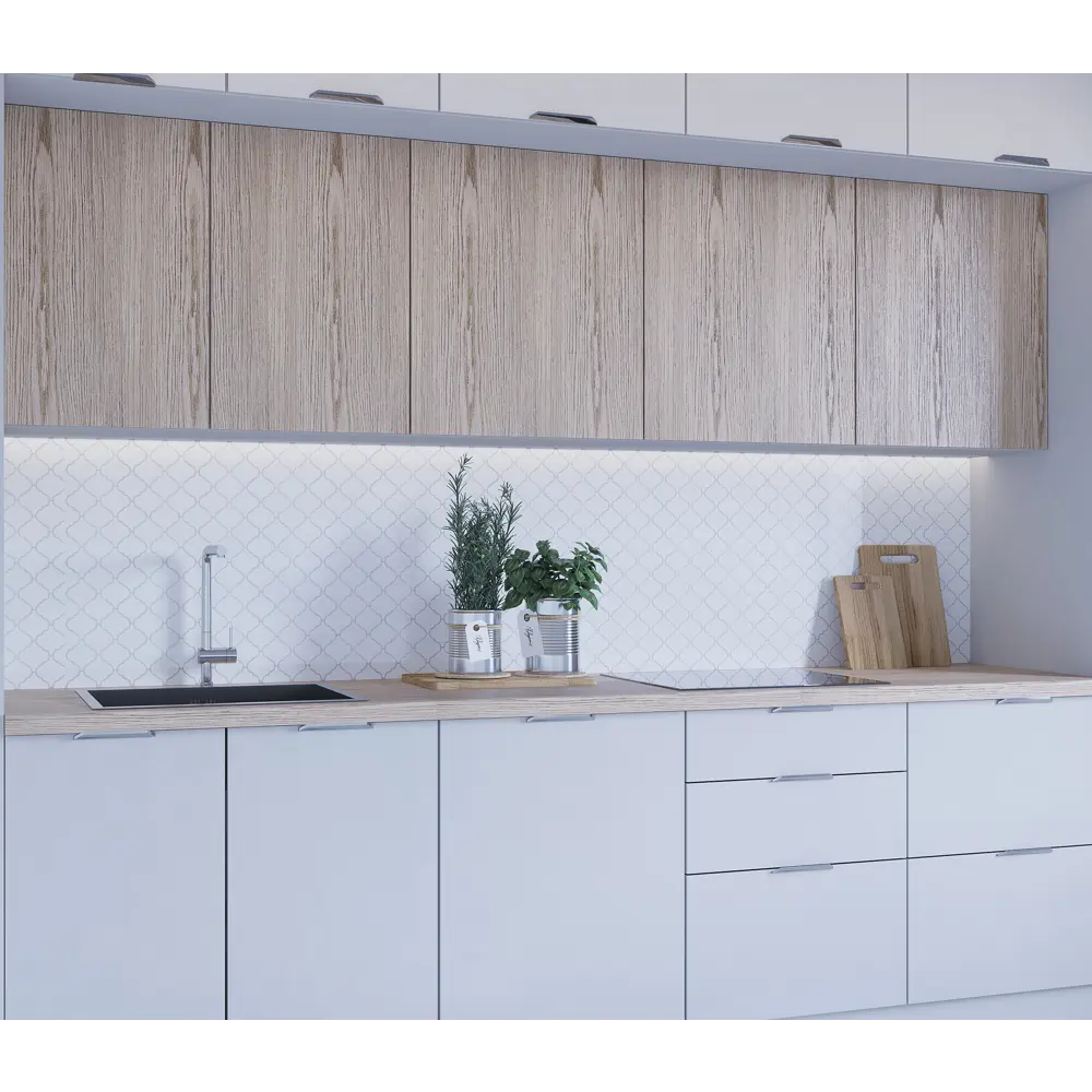 Стеновая панель Arabesque White 120x0.4x60 см АКП цвет белый ALUMOART STLM-2177004 - Вид №3
