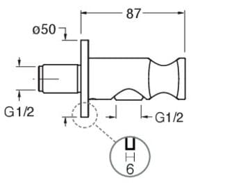 Держатель для ручного душа с водоотводом CRISTINA Rubinetterie комплектация для душа / ванны / умывальника-Shower &amp ARCH-00122475 - Вид №2