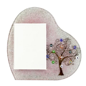 3134 ORIGINALMURANOGLASS Фоторамка Дерево жизни - розовая - Original Murano Glass OMG 4 см
