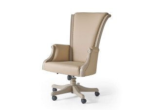 Кожаное вращающееся кресло с подлокотниками