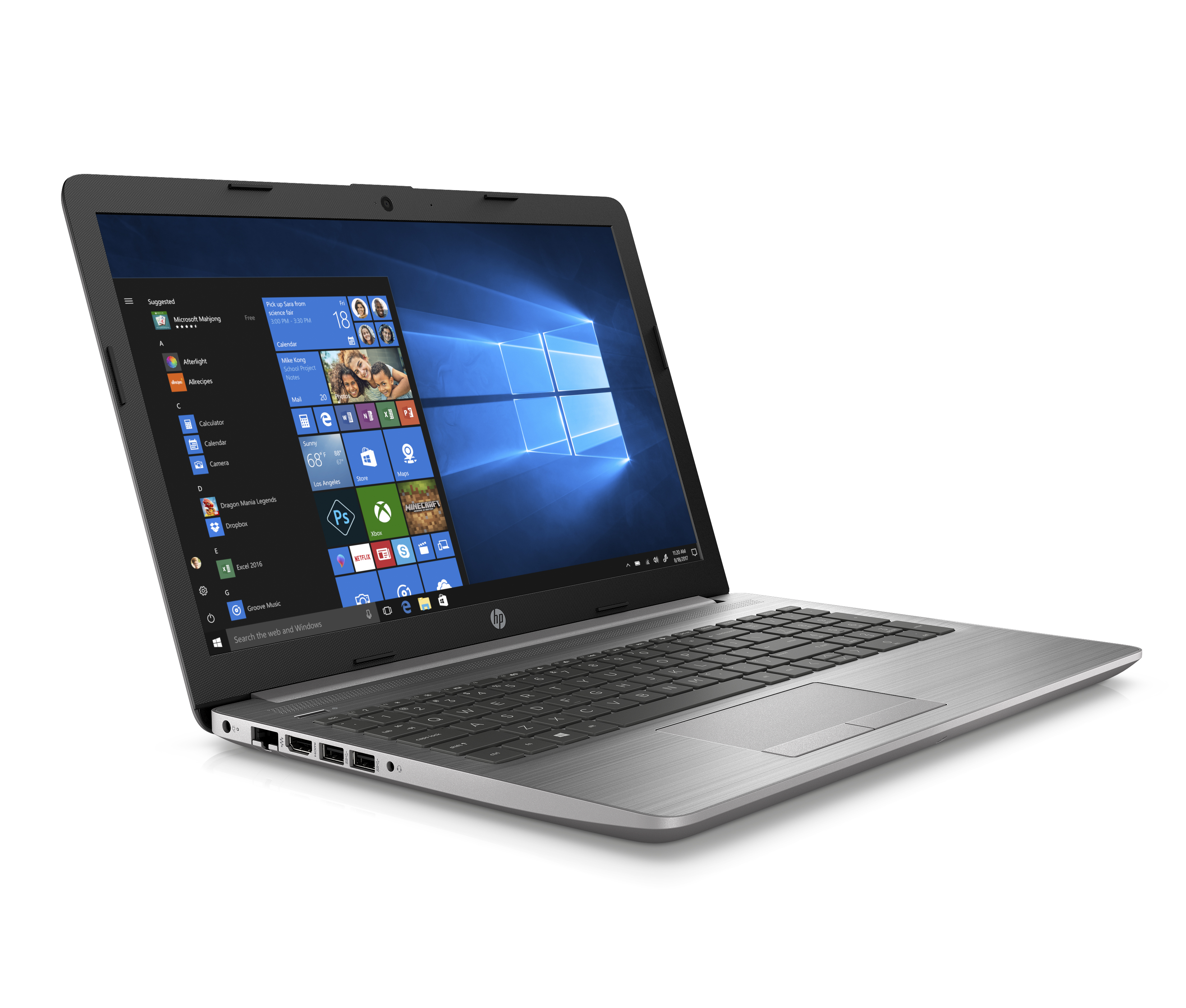 6BP04EA#ACB 250 g7 15.6"(1920x1080)/intel core i5 8265u(1.6ghz)/8192mb/256ssdgb/dvdrw/int:intel uhd graphics 620/41whr/war 1y/1.78kg/silver/dos HP Santreyd  - Вид №1