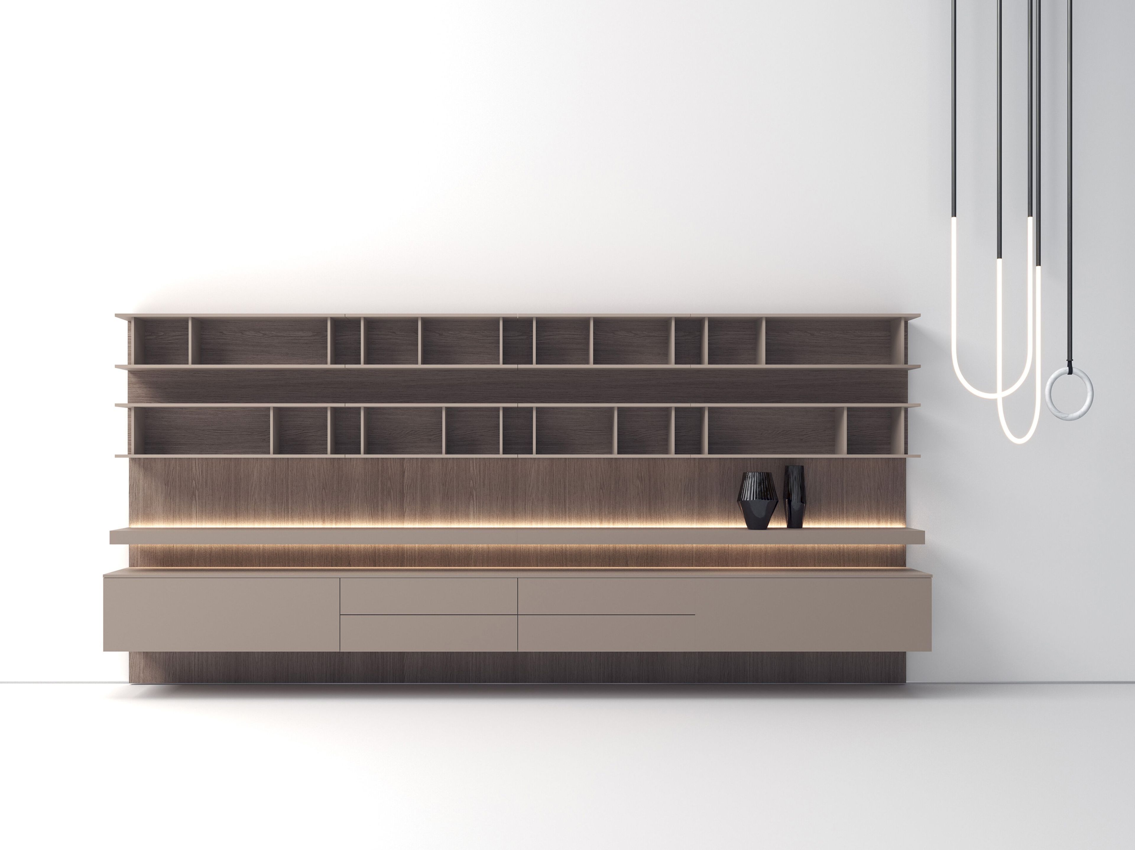 Деревянная оборудованная стена со встроенным освещением Kico Living Systems ARCH-00074547