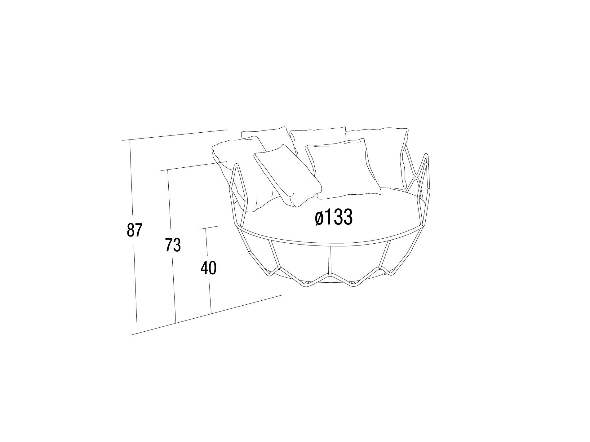 2-местный стальной садовый диван Roberti ARCH-00046730 - Вид №2