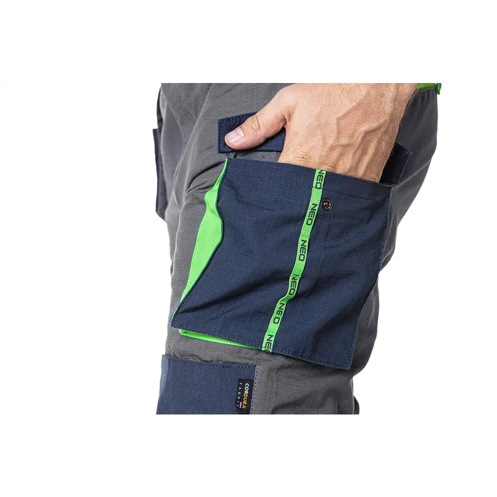 Брюки рабочие Neo Tools Premium серые/темно-синие/зеленые хлопок размер S рост 175-178 STLM-2189710 - Вид №6