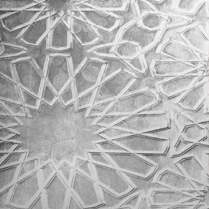 Арт-панель на холсте Alex Turco Middle East Glare Arabic Pattern In Silver
