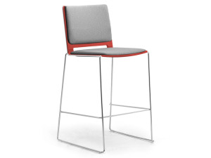 Стул из хромированной стали, ткани и полипропилена