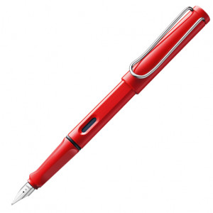 396413 Ручка перьевая "016 Safari" F, 0,5 мм, красная Lamy