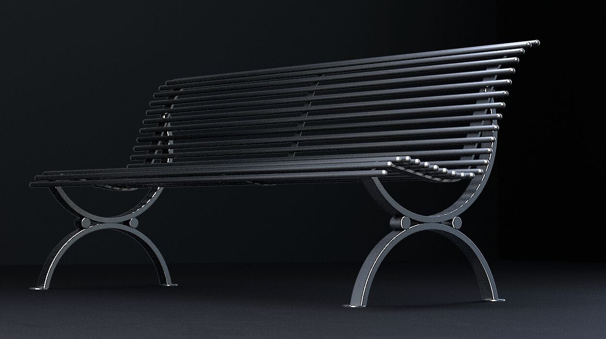 Металлическая прямая скамья со спинкой DIMCAR ARCH-00045253 - Вид №1