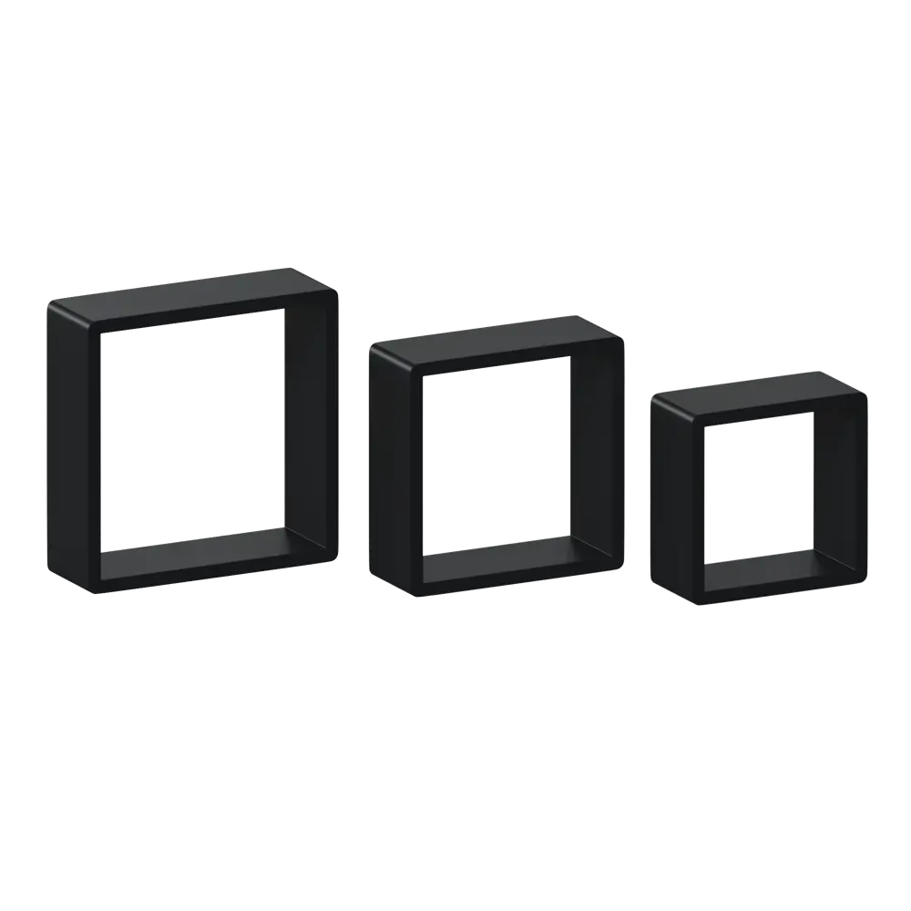 Полка настенная Spaceo 20x20 см/24x24 см/28x28 см МДФ цвет чёрный 3 шт STLM-2051960 - Вид №6