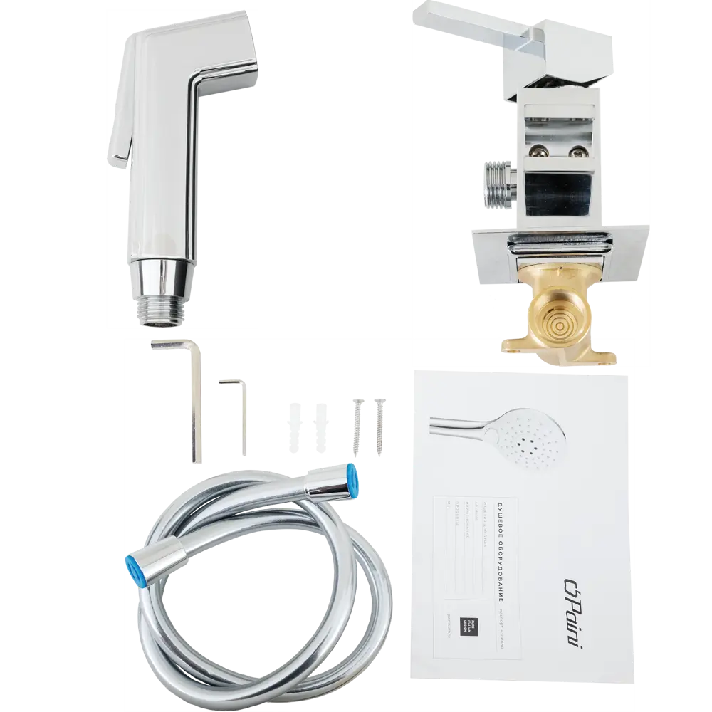 Смеситель Paini Prato встраиваемый с гигиеническим душем цвет хром STLM-2086477 - Вид №2