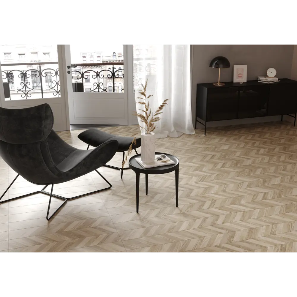 Керамогранит Golden Tile Wood Chevron left 15x90 см 1.08 м² цвет бежевый WoodChevron STLM-2105279 - Вид №5