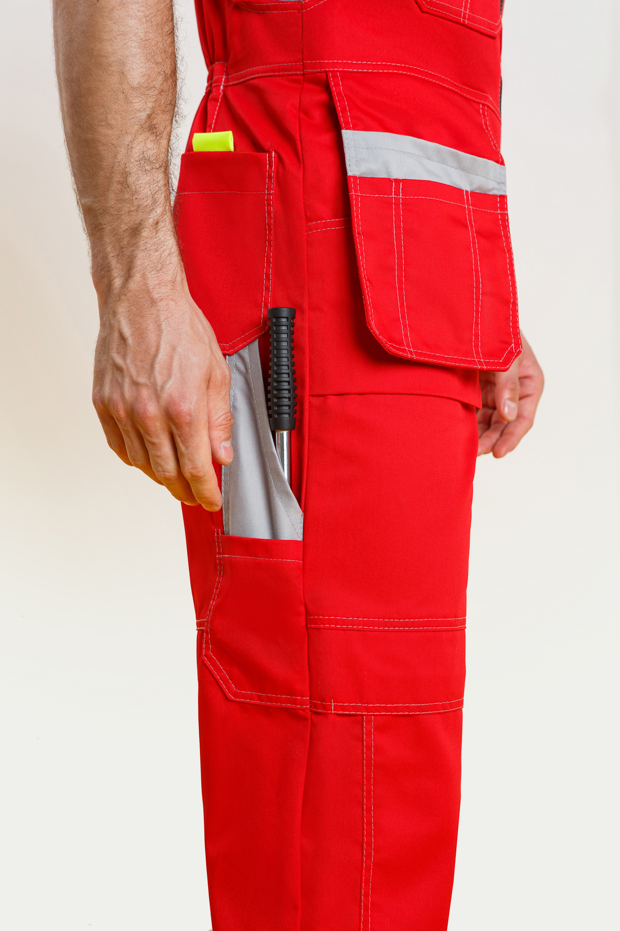 65321 Костюм "Профессионал-2" красный-светло-серый  Летняя спецодежда  размер 60-62/182-188  - Вид №13