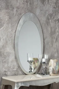 Зеркало овальное в серебристой раме Venezia FRATELLI BARRI VENEZIA 00-3886028 Серебро