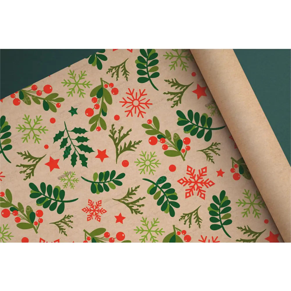 Упаковочная бумага «Зеленые листочки» 70 см Симфония STLM-2037487 - Вид №1