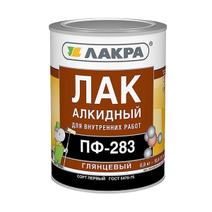 90708597 Лак алкидный ПФ-283 цвет бесцветный 0.8 кг STLM-0348150 ЛАКРА