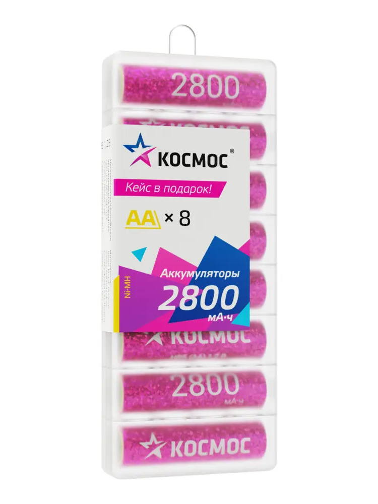 90429345 Аккумуляторная батарейка Космос AA (HR6) Ni-Mh 2800 мАч 8 шт. STLM-0223107