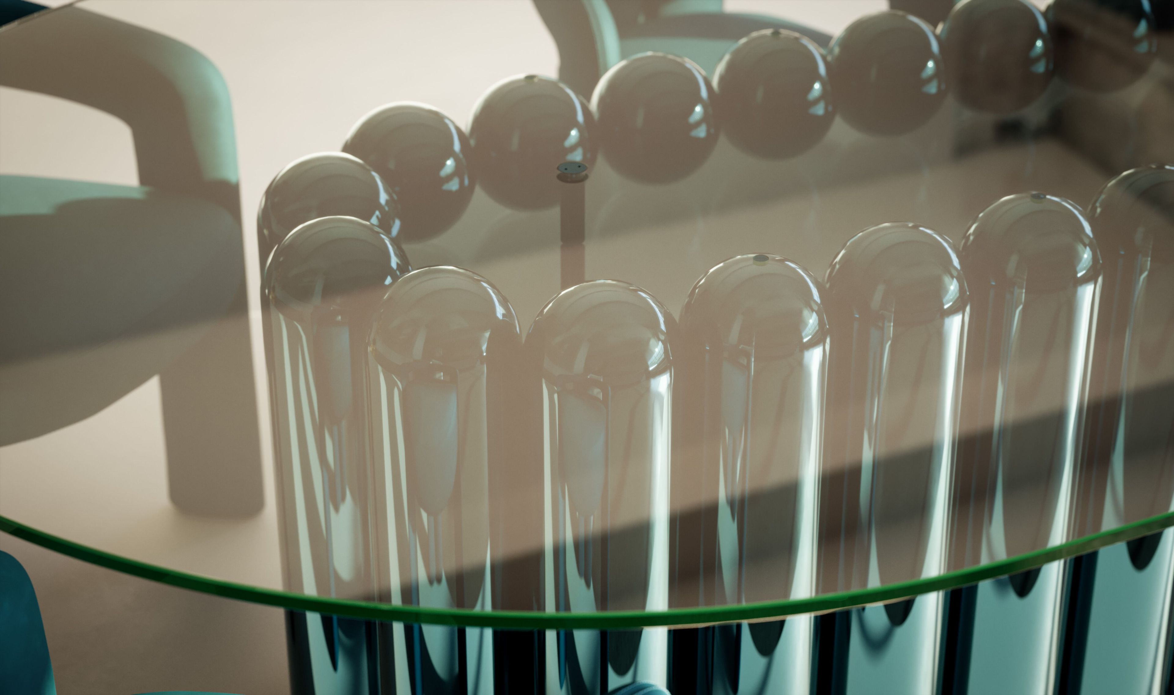 Овальный стол из стали и стекла Cameron Design House ARCH-00039865 - Вид №3